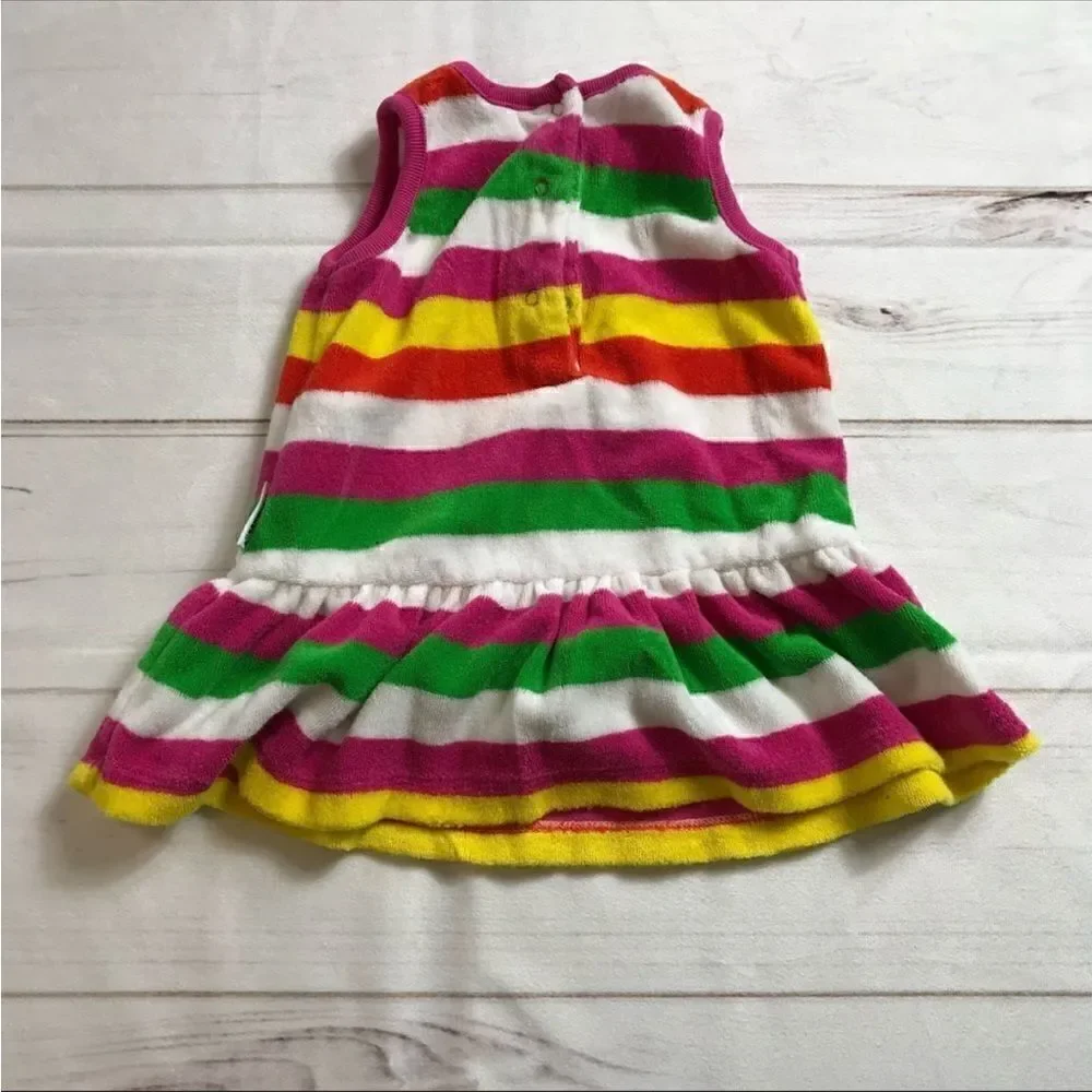 Marimekko Baby Girl Striped Terry Cloth Dress Size 6 Months